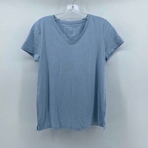 Charter Club Intimates Womens V-Neck T-Shirt Dolphin Blue XS NWT